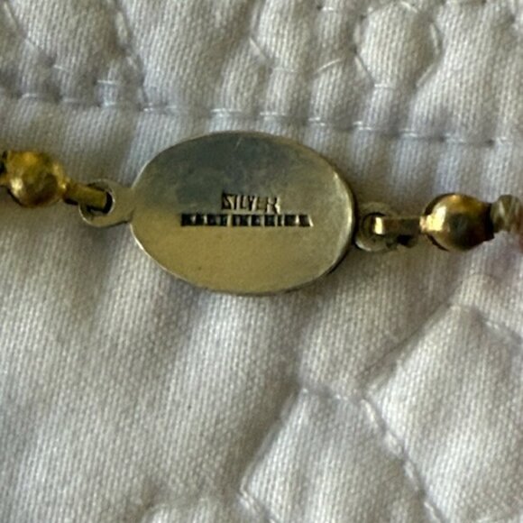 1930s Chinese  Pink Rhodonite Necklace S Silver Closure - Picture 5 of 5